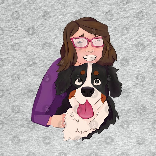 Bernese Mountain Dog with Brunette Girl by FlippinTurtles